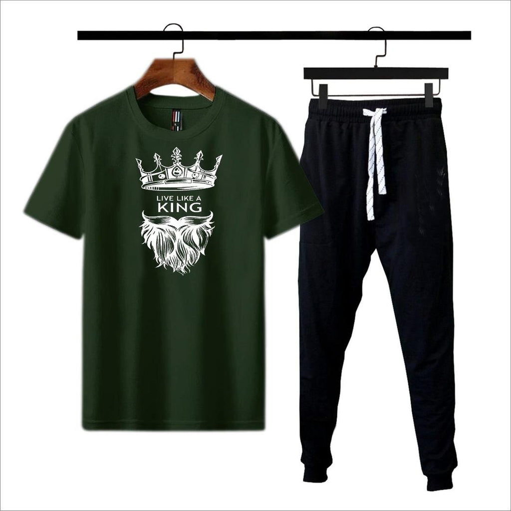 Premium Micro Men’s Tracksuit King Print – Comfortable Sportswear | Gym & Workout Suit