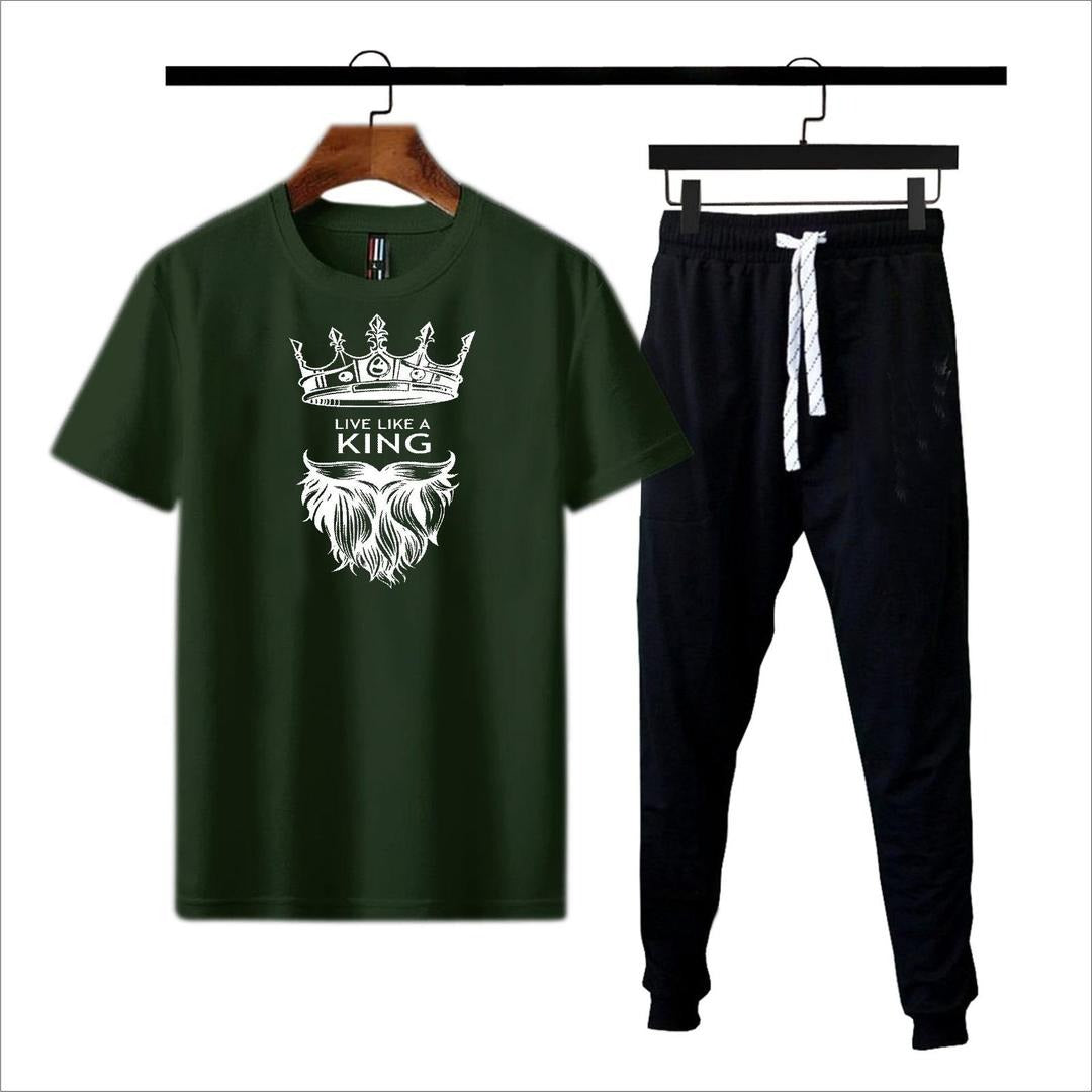 Premium Micro Men’s Tracksuit King Print – Comfortable Sportswear | Gym & Workout Suit