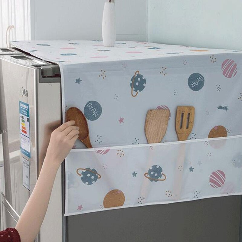 Anti-dust Waterproof Oil-proof Fridge Cover | Protective Refrigerator Top Cover | Random Design