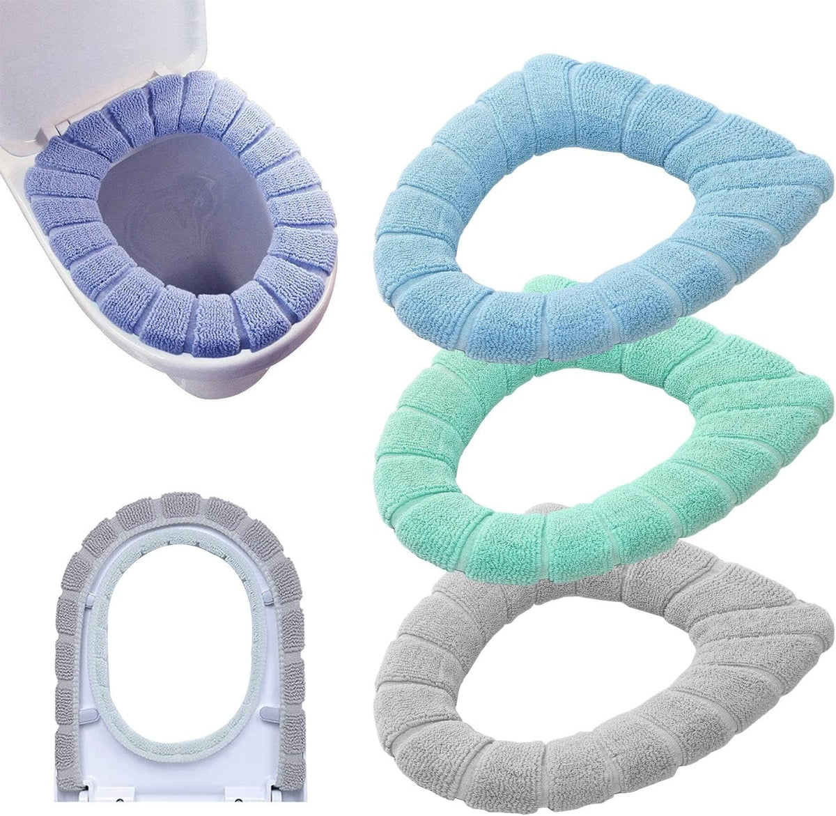 Warm Washable Soft Coral Velvet Toilet Seat Cover | Random Colour |