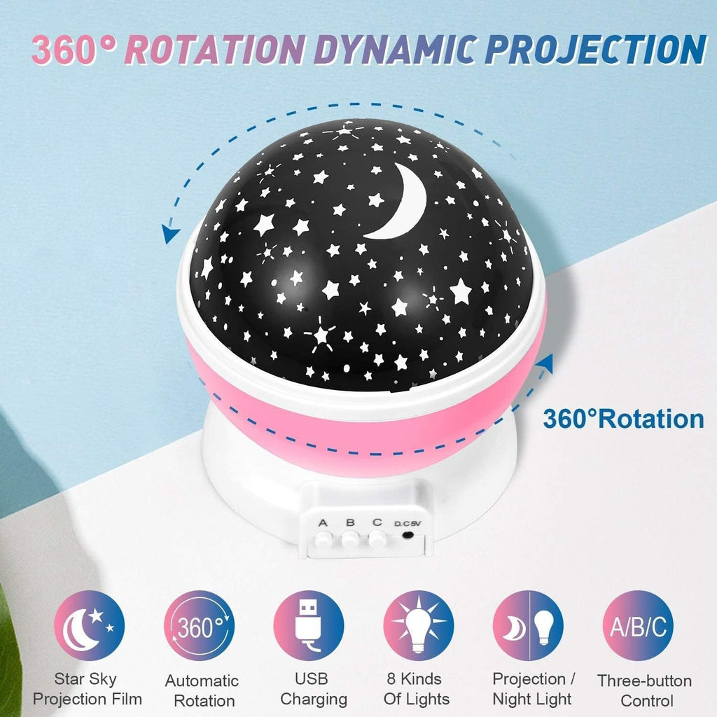 Night Light Star Lamp Starry Sky Projector | 360° Rotating LED Star Light Lamp With Multicolor Projection | Perfect Table Night Lamp Gift For Babies And Children (Random Color)