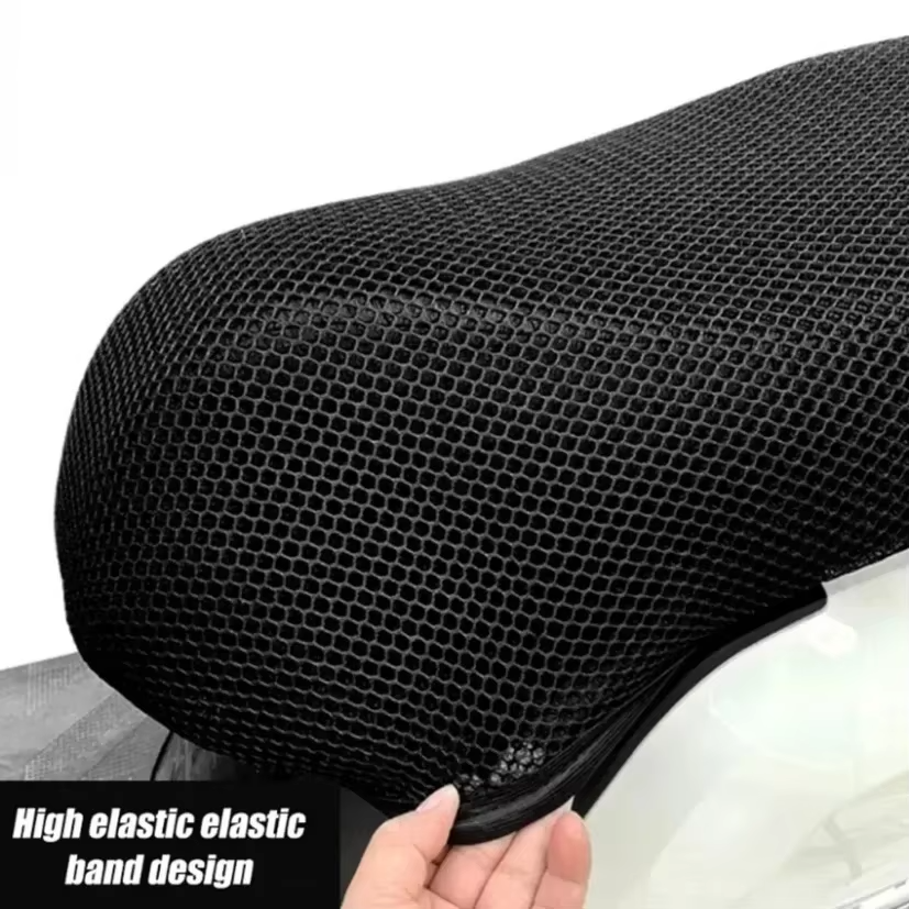 Bike net seat cover for all motorbikes 10 MM Thickness- stretchable material - thick net cover- long lasting - fits on all models CD 70/ CG125/ YBR/ YBF/150CC/200CC scooty seat cover