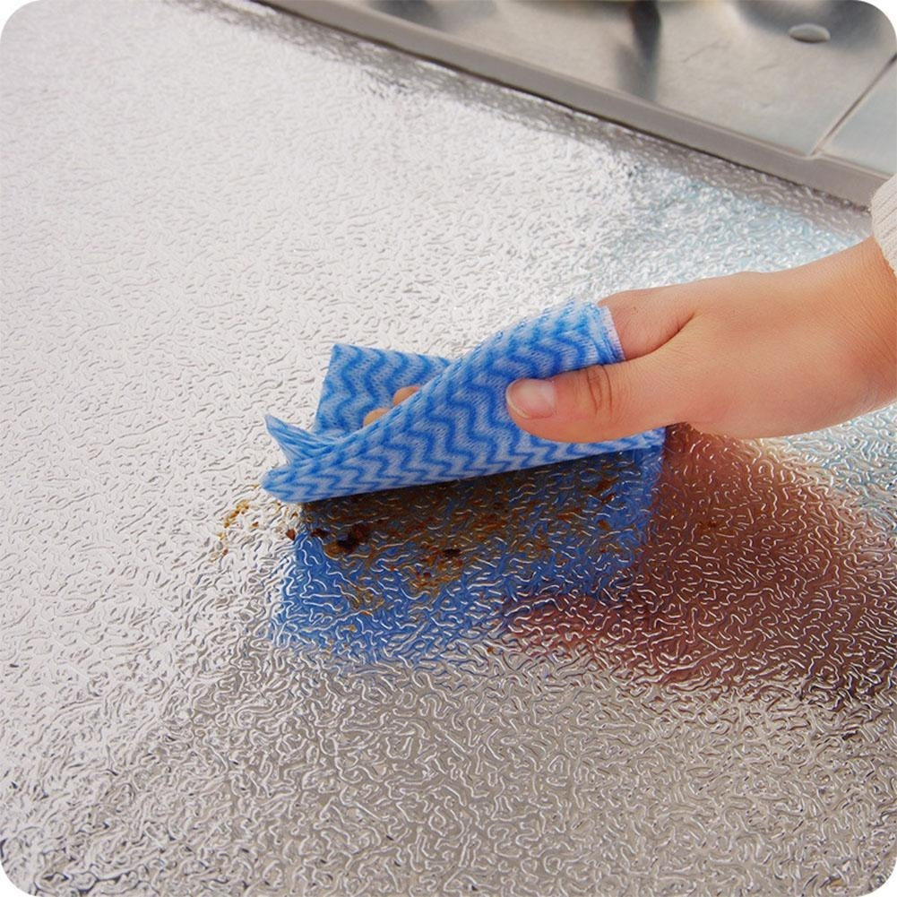 Self-Adhesive Kitchen Oil-Proof Sticker Roll | Waterproof Aluminium Foil Sheet | DIY Wallpaper 45×150cm