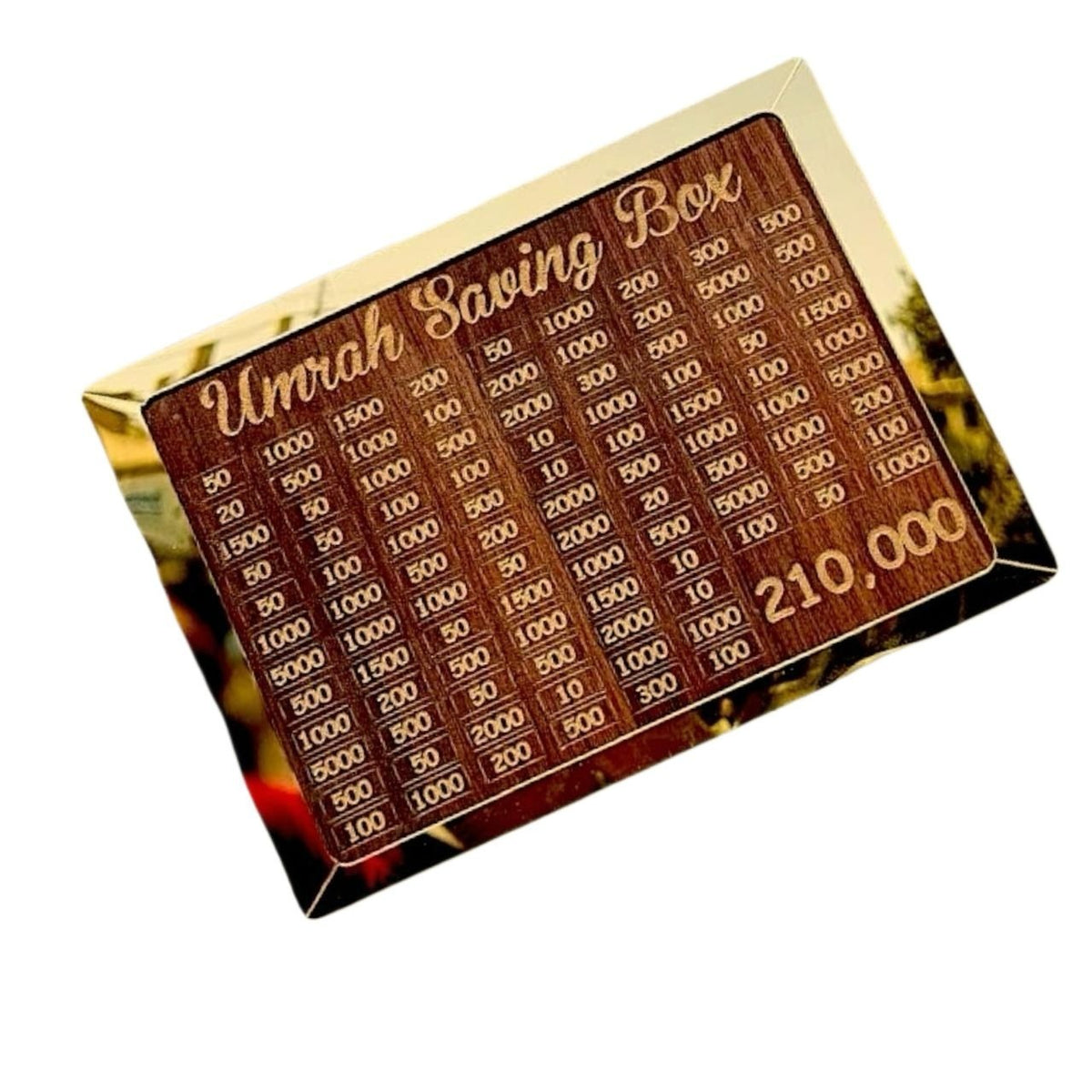 Umrah Saving Box - Box For Umrah Saving |  Umrah Saving Box Wooden Money Box for Umrah - 210,000