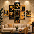 Set of 9 Premium Wall Art Photo Tiles – Designed For Interior Styling And Daily Living Space Routine - Size: 8x11