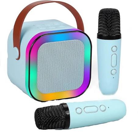 K12 Portable Speaker With Mic | Karaoke Microphone With Speaker | Portable Wireless Bluetooth Speaker - Double Mic