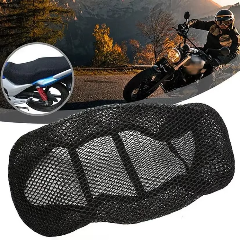 Bike net seat cover for all motorbikes 10 MM Thickness- stretchable material - thick net cover- long lasting - fits on all models CD 70/ CG125/ YBR/ YBF/150CC/200CC scooty seat cover