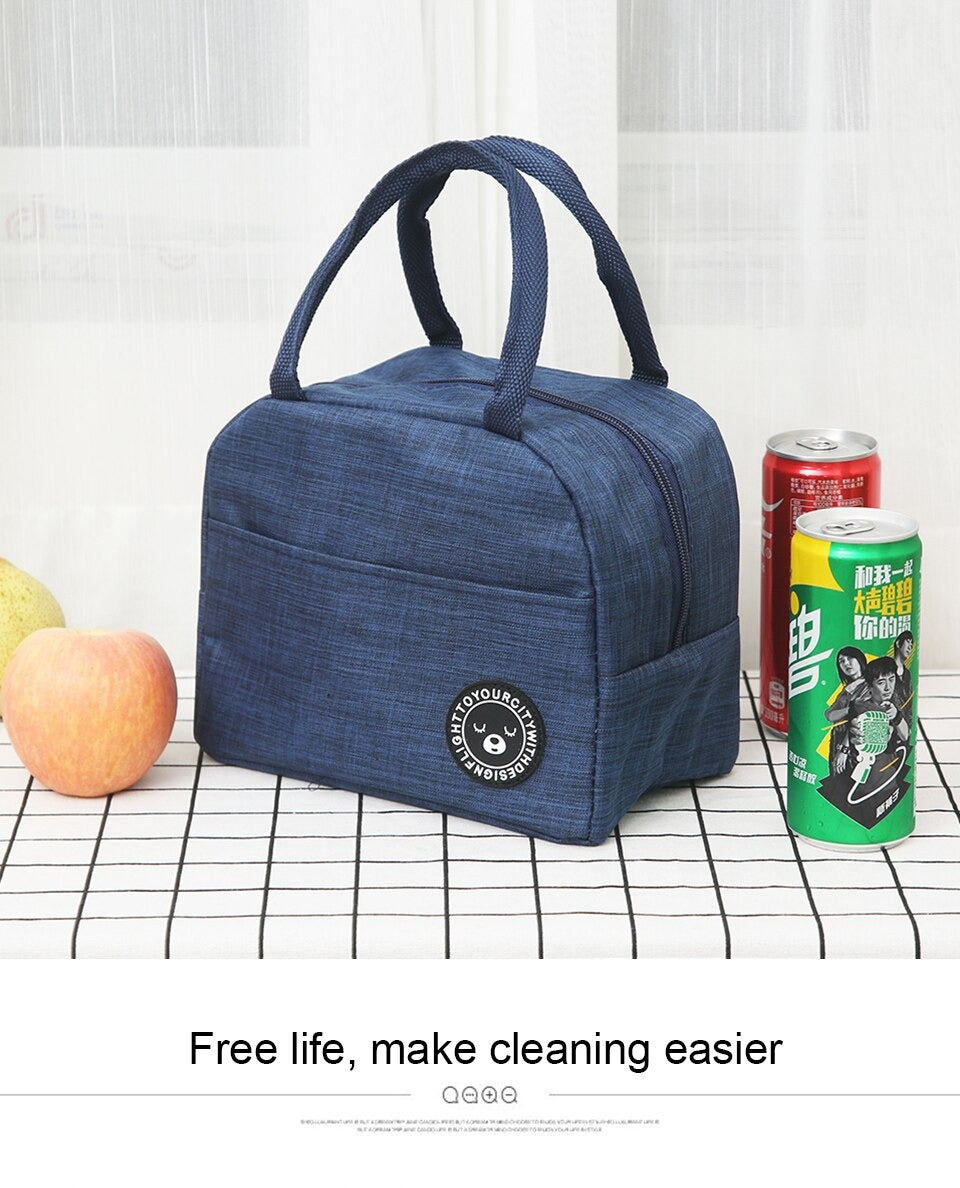 Portable Thermal Insulated Lunch Bag – Stylish And Durable Lunch Box Tote Cooler For Women, Perfect For School, Office, Outing, And Picnic (Random Color)