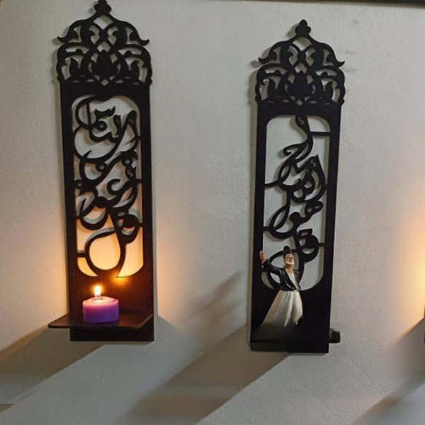 3 Piece Wooden Islamic Wall Decor – Intricate Arabic Calligraphy Design Decorative Wall Art Panel For Home Or Office