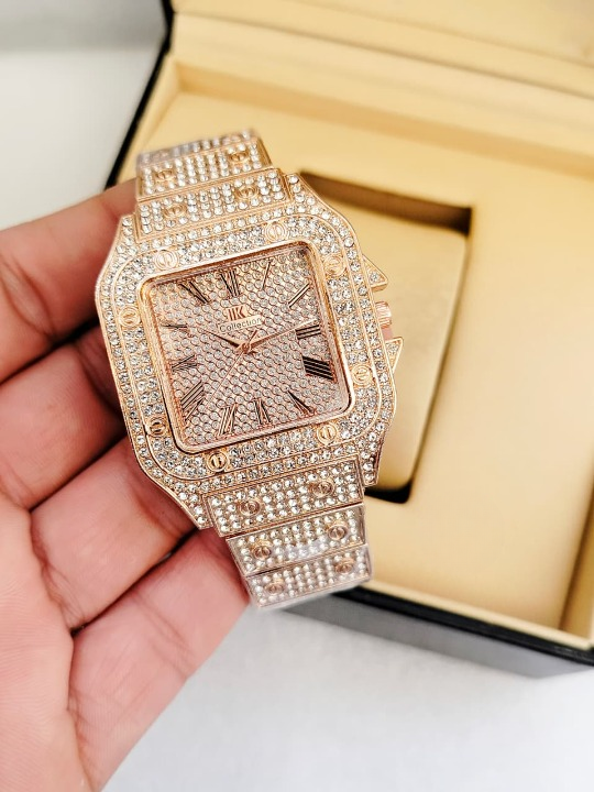 Ladies Stylish Stone Watch – Elegant Wristwatch with Sparkling Stones, Fashion Accessory for Daily Wear & Occasions - Silver