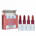 HengFang Hey Girl Mini Velvet Matte Lipstick Set | High Pigment Long-Lasting Lip Color | Pack of 4 Shades