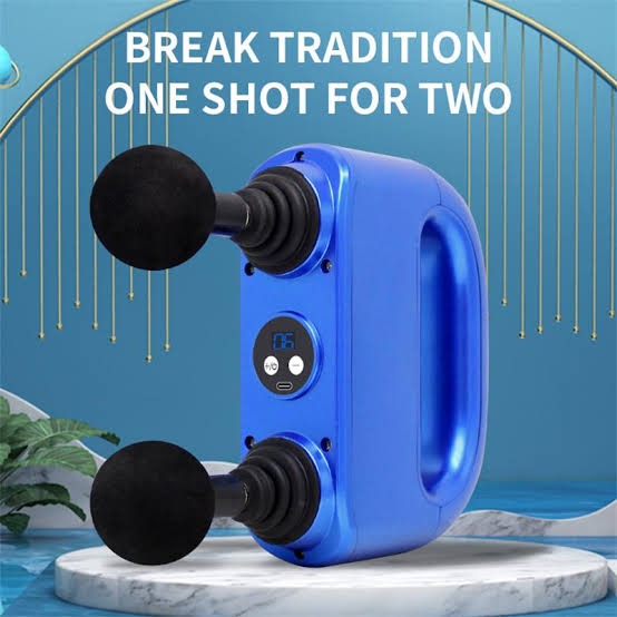 Fitness Muscle Relaxation Massager 6-Gear Adjustment Double Head Fascia Gun Electric Massage Gun