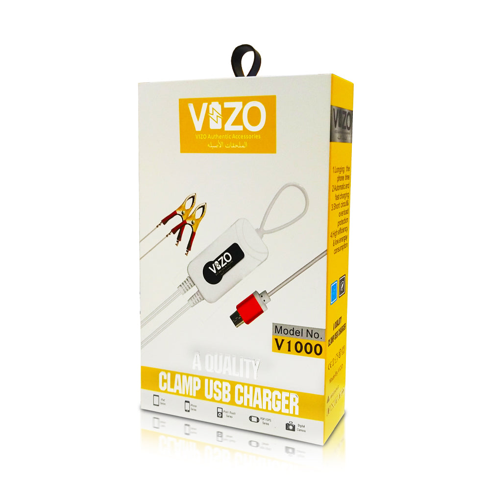4 In 1 Charger V1000 Clamp Usb Charger Data Charging Cable For Android Mobile Phones
