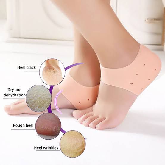 Silicone Anti Crack Half Heel Socks Set 3