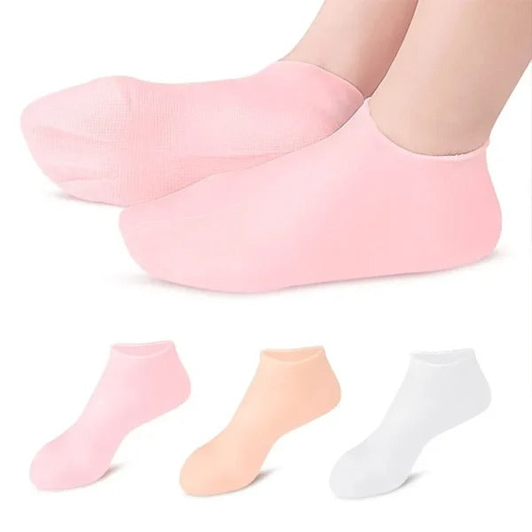 01 Pair - Silicone Foot Care Socks Anti Cracking Moisturizing Gel Socks Cracked Dead Skin Remove Protector - Silicone Socks For Moisturizing Feet - 01 Pair Socks