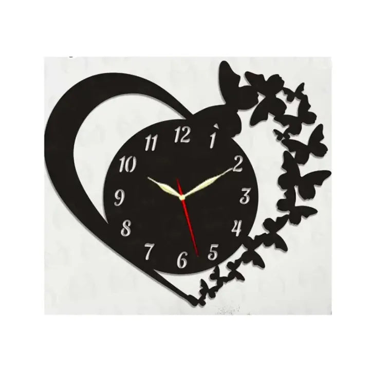 3d wall clock with light Wooden Wall Clock