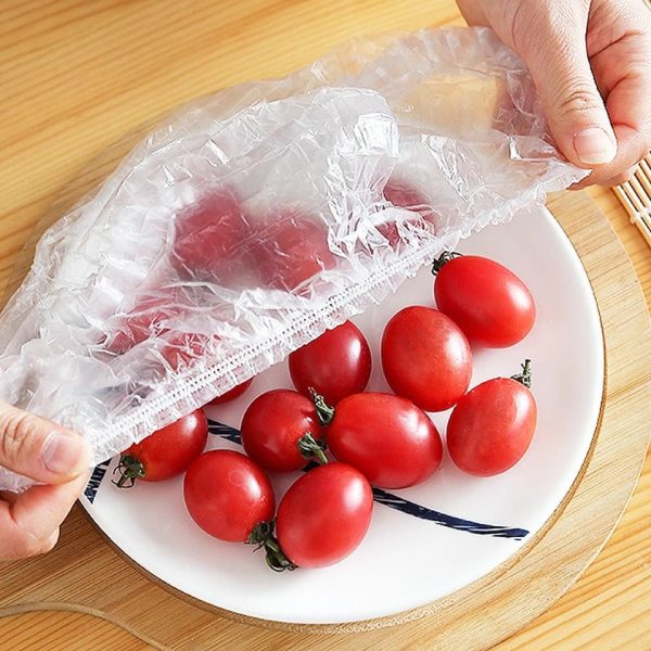100 Pcs Disposable Food Cover Plastic Shopper Bags 2171859