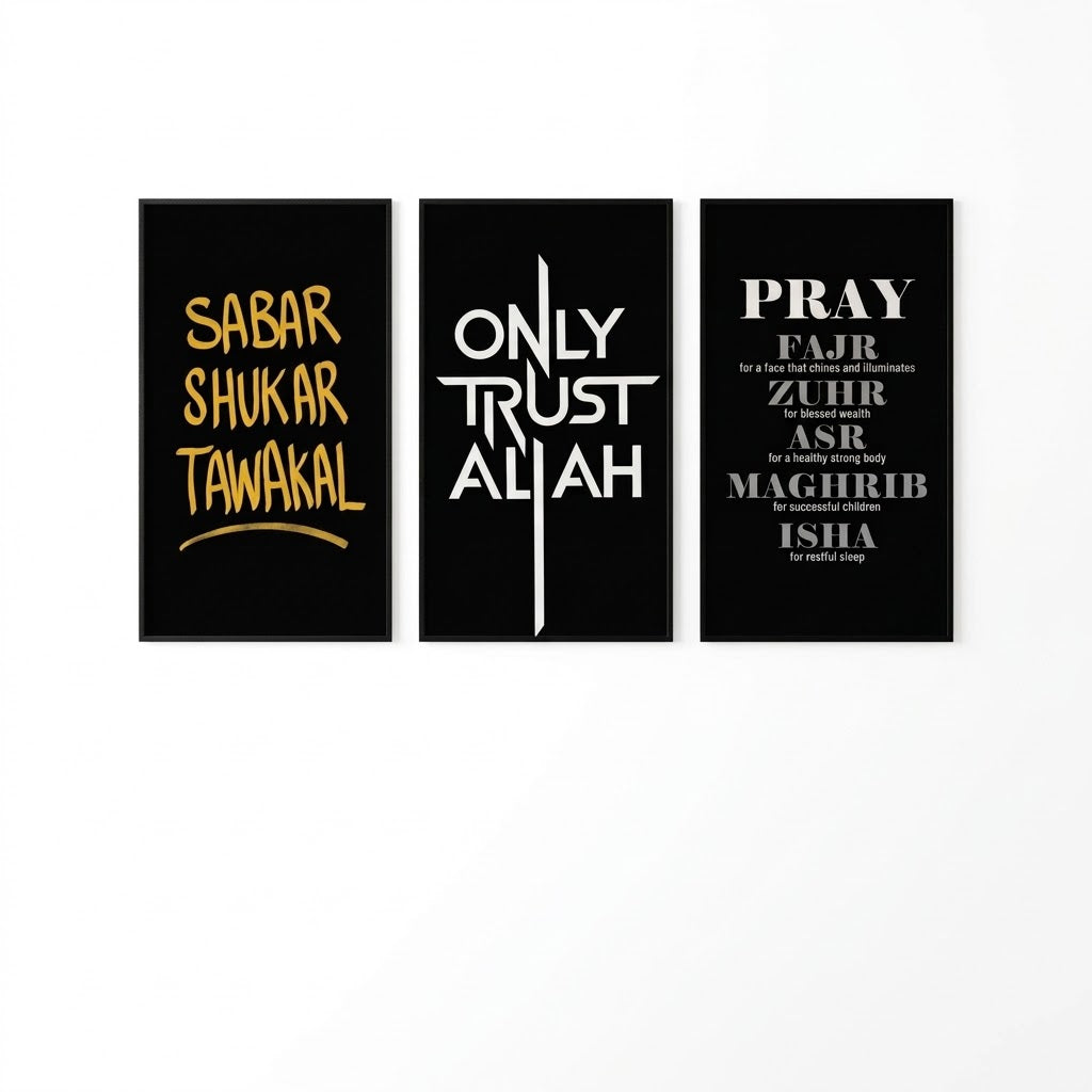 Set of 3 Premium Wall Art Photo Tiles – Home Decor Accessory Designed For Interior Styling And Daily Living Space Routine - Size: 8x11