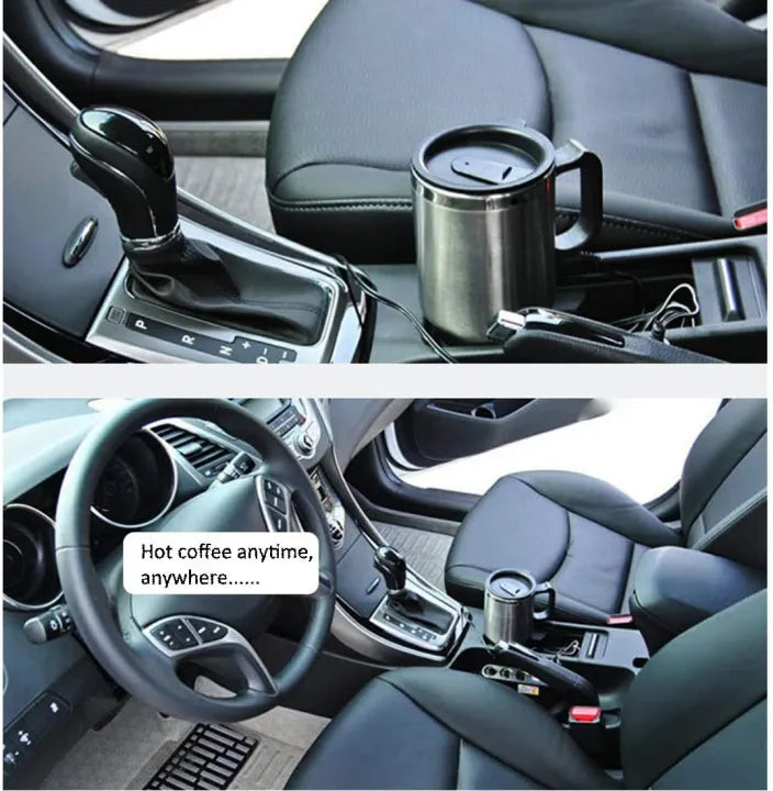 12 Volts 450 Ml Heated Travel Mug Coffee Teasoup Cup Car Charging Electric Kettle