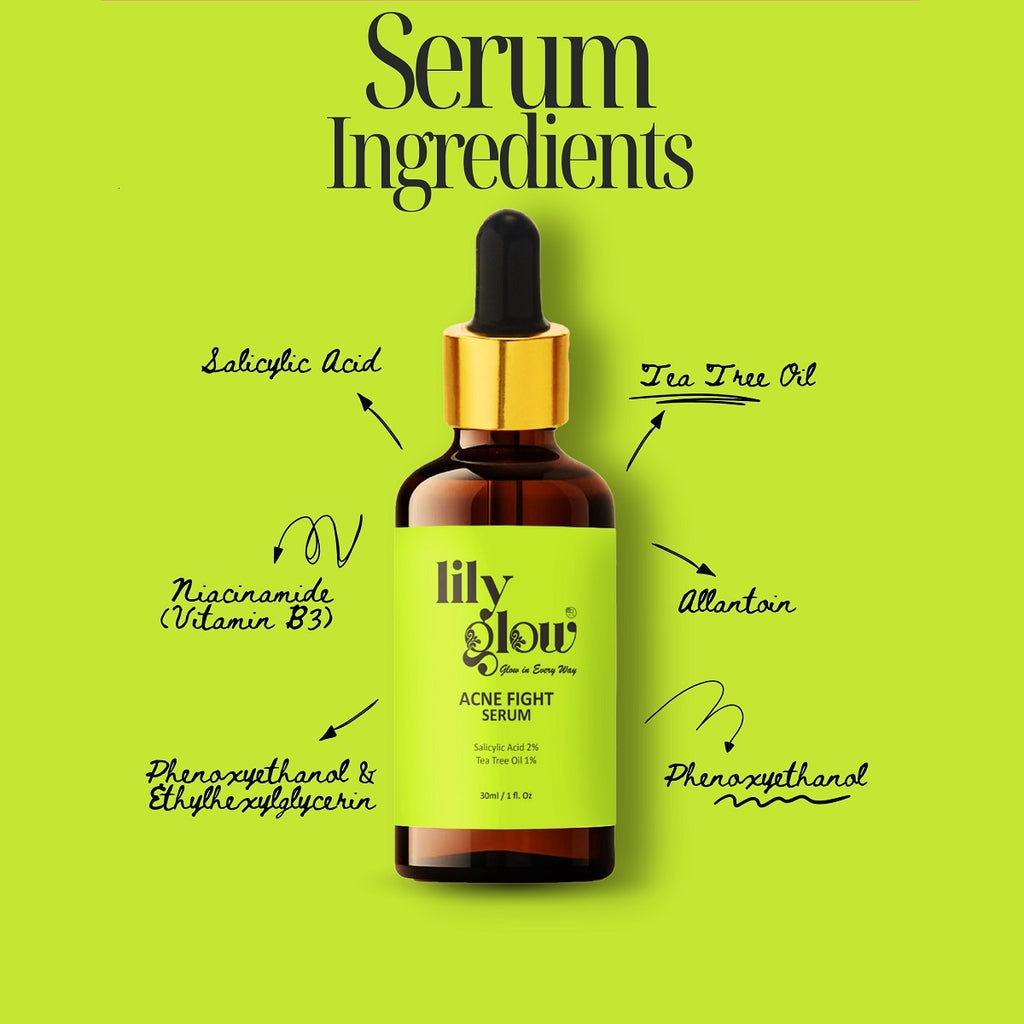 Lily Glow Acne Fight Serum – For Oily & Dry Skin, Acne Marks, Pimples & Face Whitening (30ml)