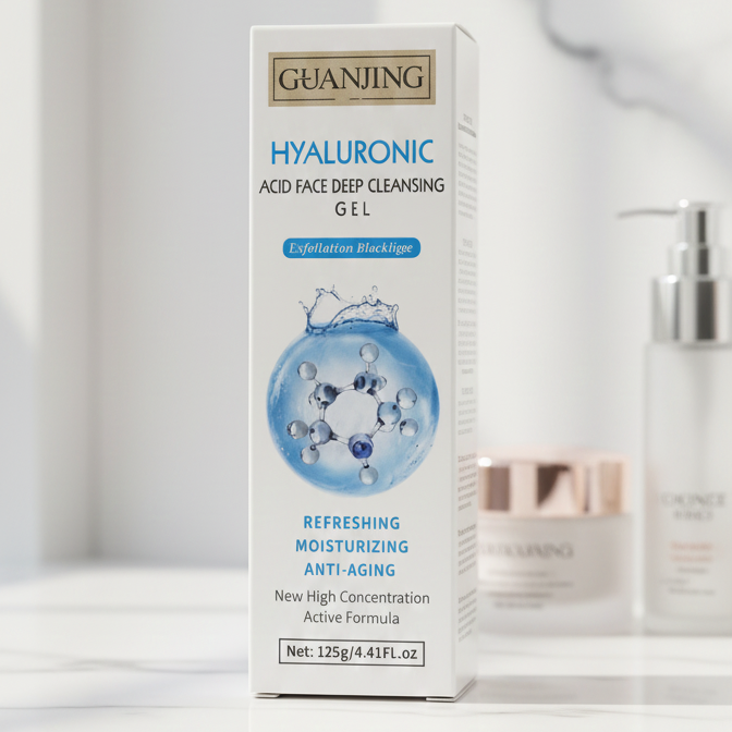 GUANJING Hyaluronic Acid Deep Cleansing Face Gel – Refreshing, Moisturizing & Anti-Aging (125g)