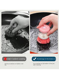 Mini Kitchen Liquid Dish Cleaning Brush Scrubber Tool Oil Resistant Scrubbing Sponge Remove Stains Random Color 3145671