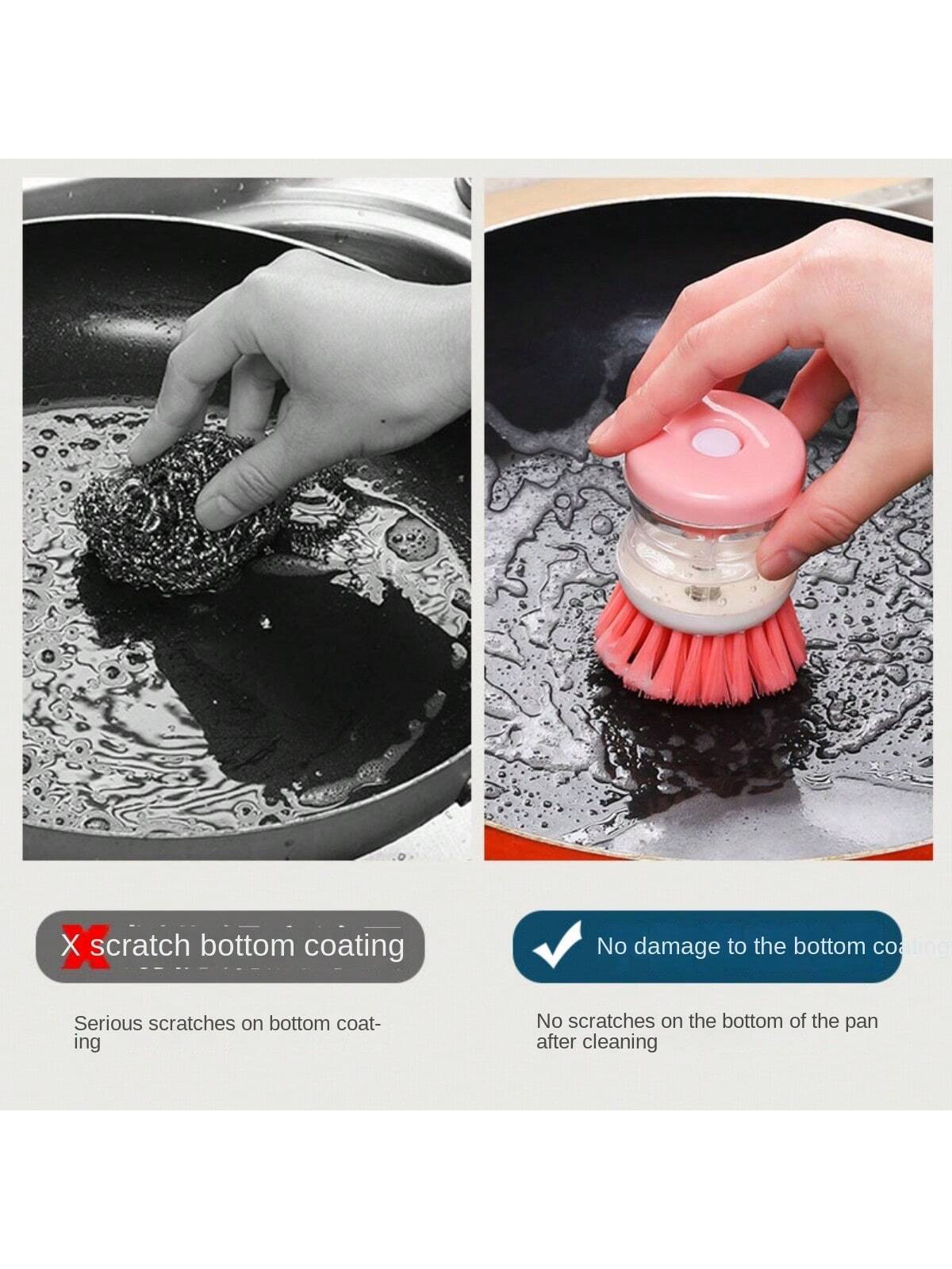 Mini Kitchen Liquid Dish Cleaning Brush Scrubber Tool Oil Resistant Scrubbing Sponge Remove Stains Random Color 3145671
