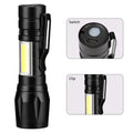 Mini Rechargeable Led Flashlight Waterproof Torch With Usb Fast Charging Side Lamp Metal Body