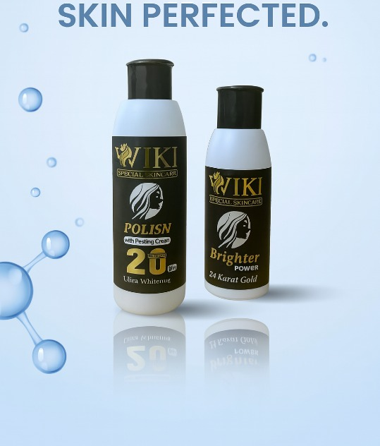 Viki Special Skincare Brighter Power 24K Gold Polish Peeling Cream Ultra Whitening Set Black