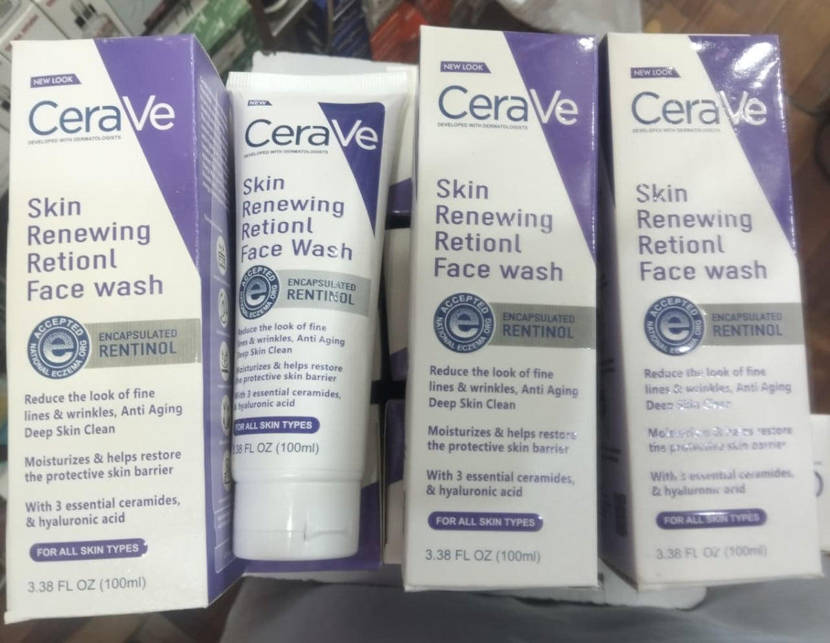 Renewing Retinol Face Wash – Anti-Aging Cleanser with Ceramides & Hyaluronic Acid for All Skin Types (100ml)