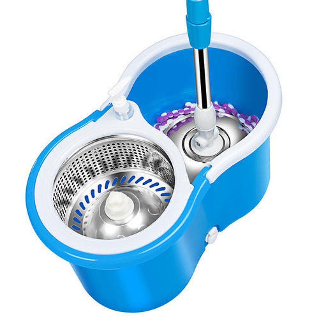 360 Degree Rotating Spin Mop with Stainless Steel Bucket  | 360 Degree Rotating Microfiber Mop Head | Home & Office Floor Cleaning Tool