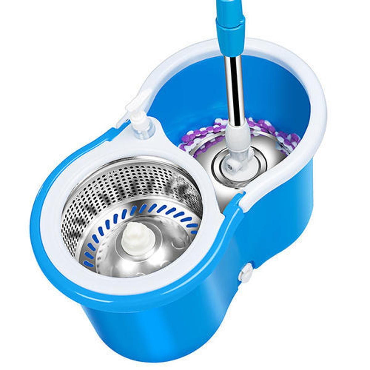 360 Degree Rotating Spin Mop with Stainless Steel Bucket  | 360 Degree Rotating Microfiber Mop Head | Home & Office Floor Cleaning Tool