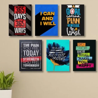 Set Of 6 Sticky Wooden Canvas Frames For Wall Decore Aesthatic Art / Sticky Phototiles For Room Wall Decoration