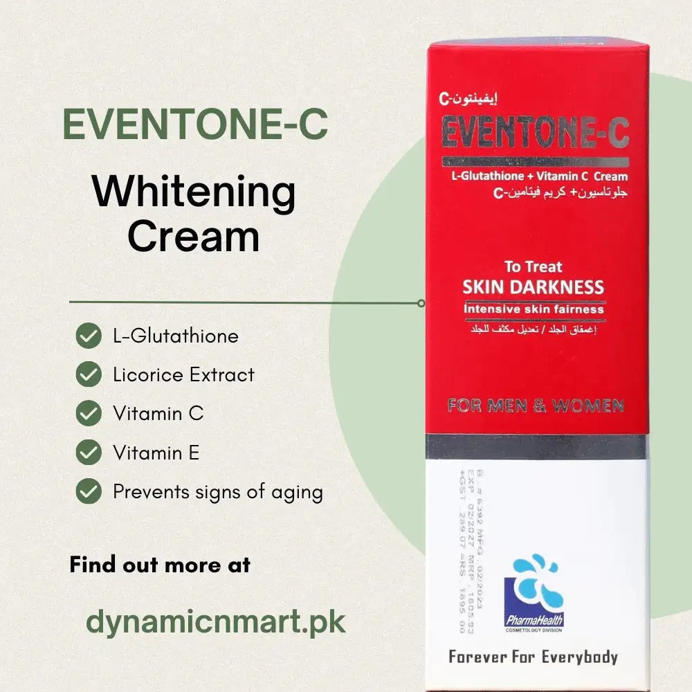Eventone C Cream With L Glutathione And Vitamin C Advanced Skin Brightening And Anti Pigmentation Formula - 30ML