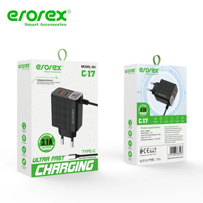 3-in-1 Type-C Fast Charging Cable – 3A Output | Multi-Device USB Charging Cable for Android & Type-C Devices Random Color