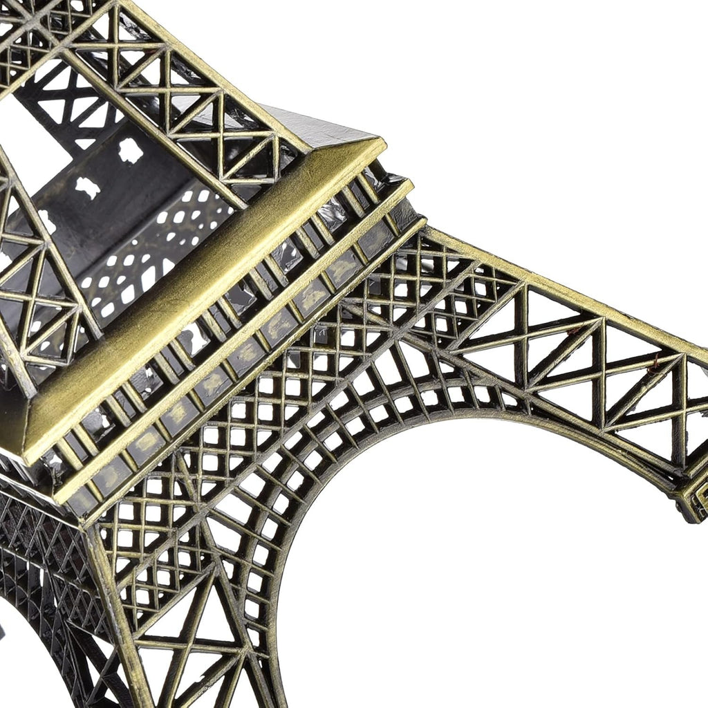 7-Inch Eiffel Tower Statue Home Decor | Bronze Alloy Metal Paris Landmark Model for Desk, Shelf & Gift
