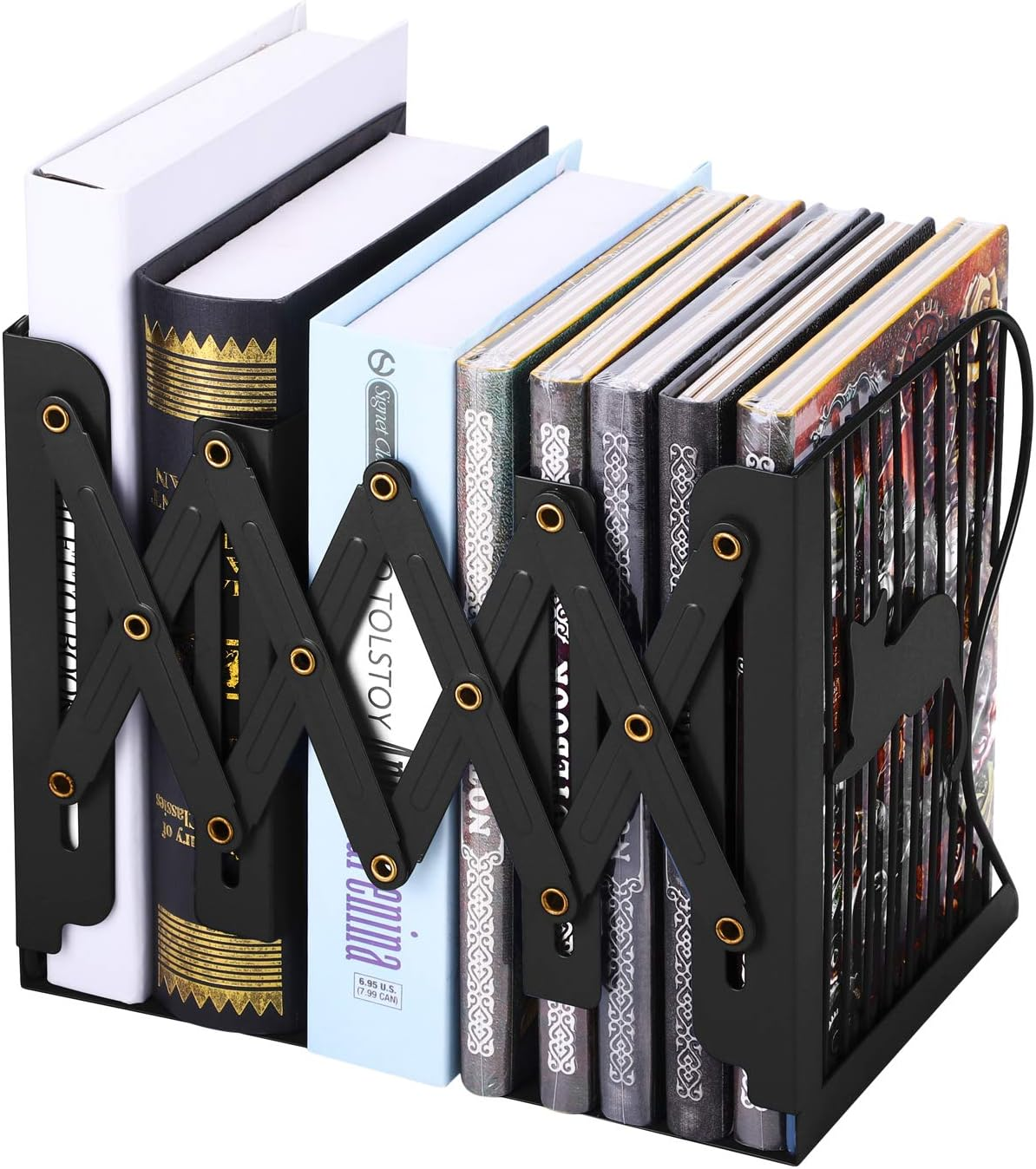 1 Pc Desktop Adjustable Bookends Retractable Book Stand Nonslip For Home Office School Library Decorative Bookends Random Color