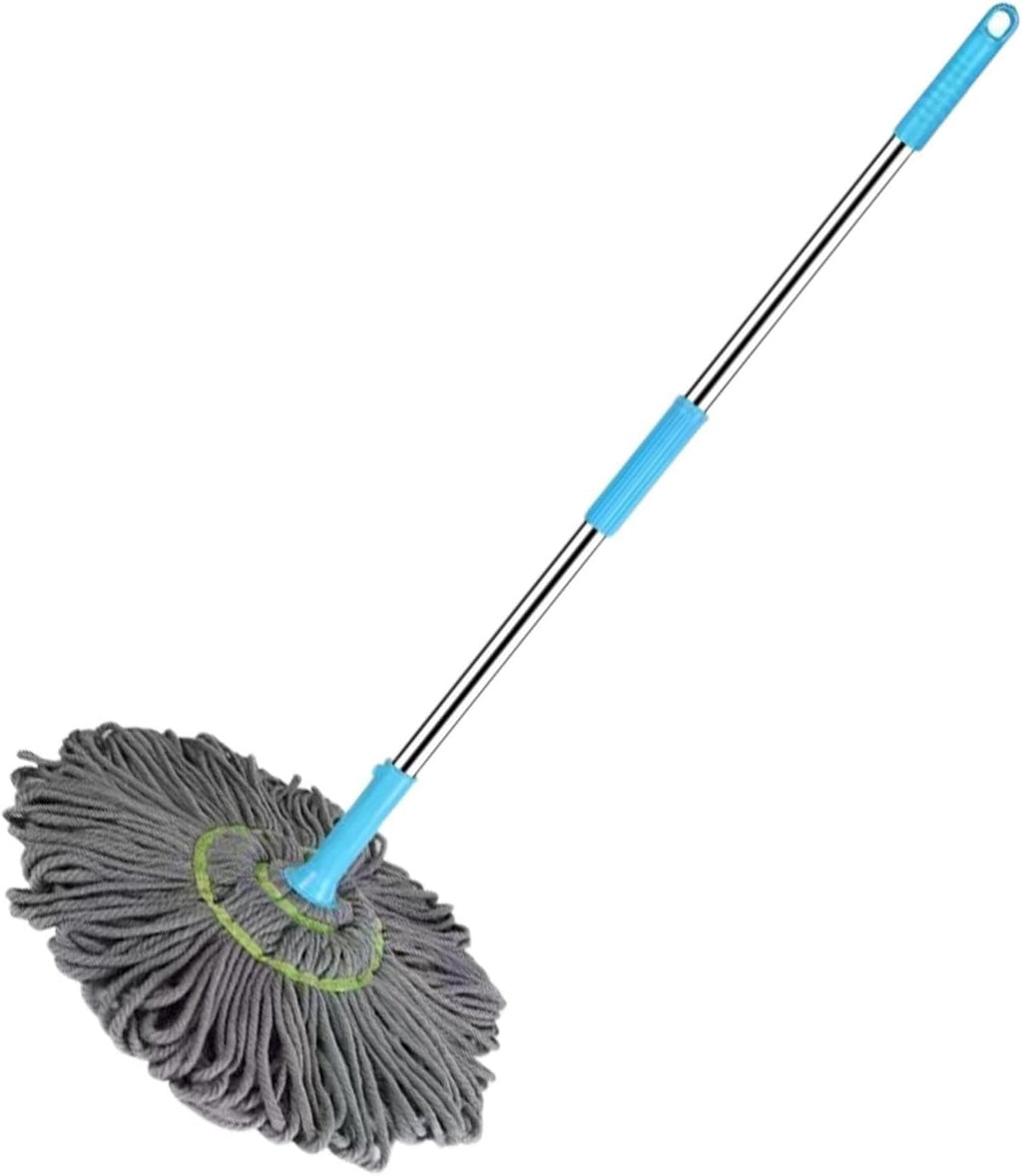 Extendable 90CM Twist Mop – 2-in-1 Rotatable Adjustable Floor Mop with Fine Fiber Fabric | 360° Self-Twisting Dehydrated Mop for Hard Floors & Walls