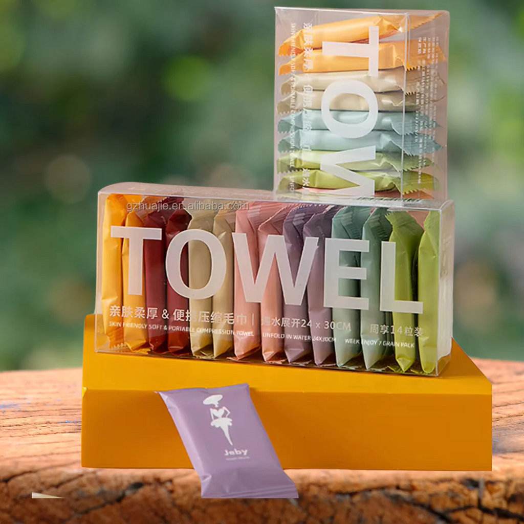 Disposable Washcloths | 14 pcs/box | Portable Travel Towels | Thickened Compressed Face & Beauty Square Towels