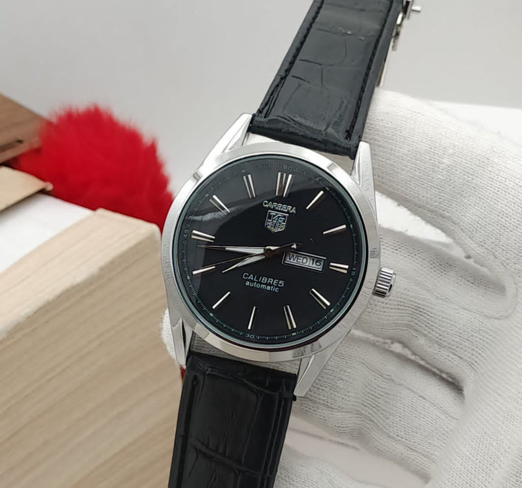 Carrera Calibre 5 - Luxury Swiss Watch With Leather Strap Mens Watch Wrist Watch | Best Quality Men Watch | Best Quality Analog Watch For Men - Without Box