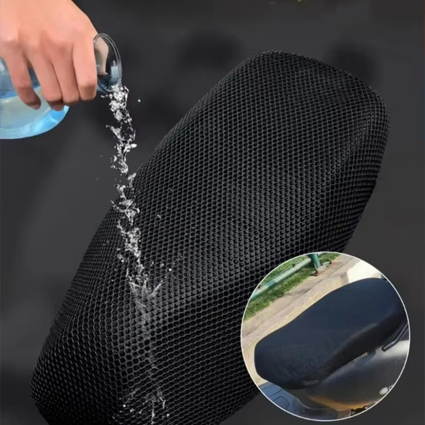 Bike net seat cover for all motorbikes 10 MM Thickness- stretchable material - thick net cover- long lasting - fits on all models CD 70/ CG125/ YBR/ YBF/150CC/200CC scooty seat cover