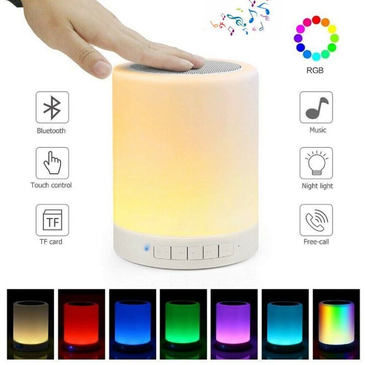 Portable Touch Lamp Bluetooth Speaker Smart Touch Night Light Desk Lamp Color Changing