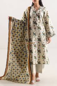 Saya Premium 3-Piece Printed khadder Suit – Unstitched winter Collection