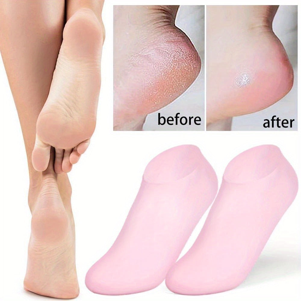 Premium Silicone Gel Heel Socks (1 Pair) – Anti-Cracking & Moisturizing Foot Care (52g)