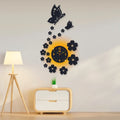 3D Wall Clock Wall Clock With Wooden Butterflies With Flowers