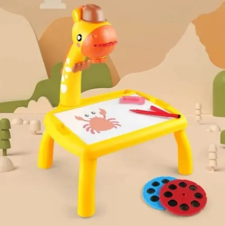 Table With Light And With Music Inside Mini Art Drawing Board Leds Projector Light Toy Children Kids Painting Table Small Deskrandom Color
