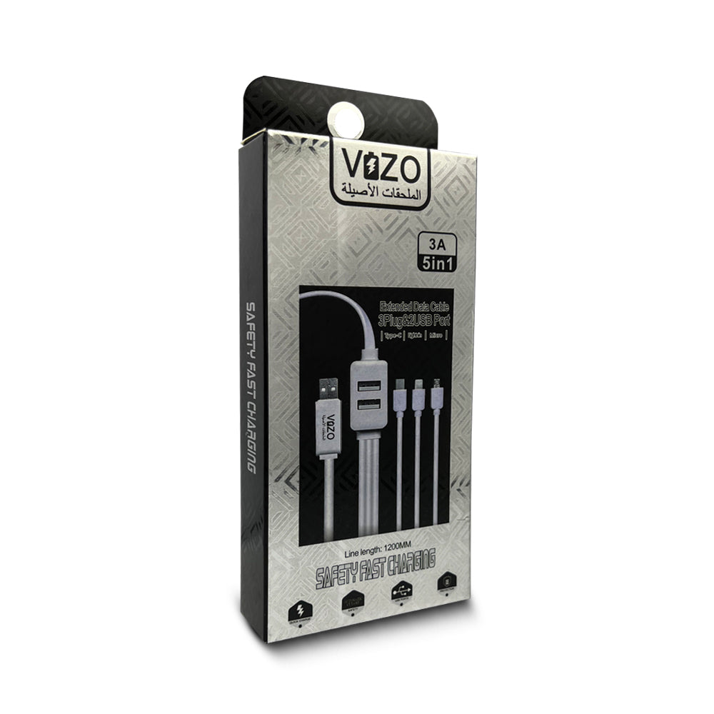Vizo 5 In1 Fast Data Cable Usb Extended Data Cable