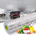 Self-Adhesive Kitchen Oil-Proof Sticker Roll | Waterproof Aluminium Foil Sheet | DIY Wallpaper 45×150cm