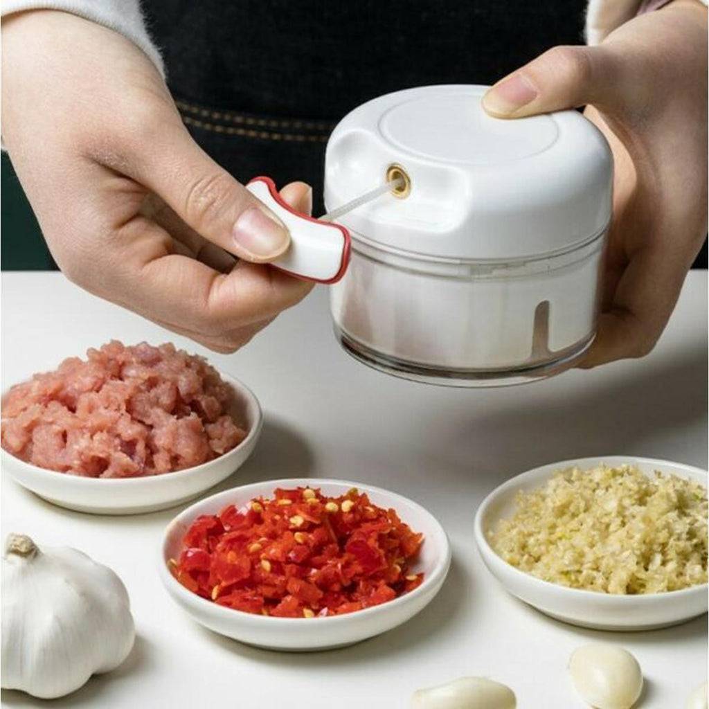 Mini Speedy Chopper | Manual Hand Pull | Garlic Slicer | For Vegetables, Fruits & Meat | High‑Quality Kitchen Tool