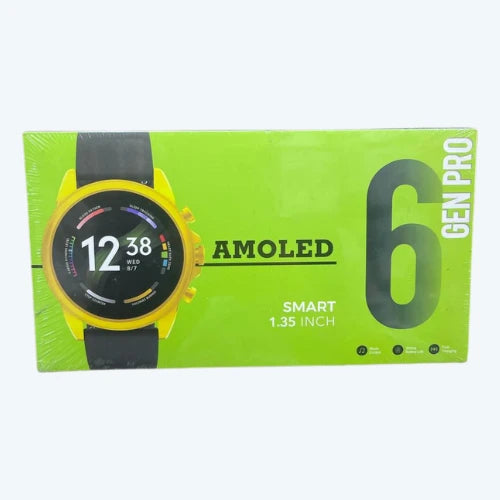 Gen Pro 6 Amoled Smartwatch Display With Dual Straps Silicone Golden Metal Strap